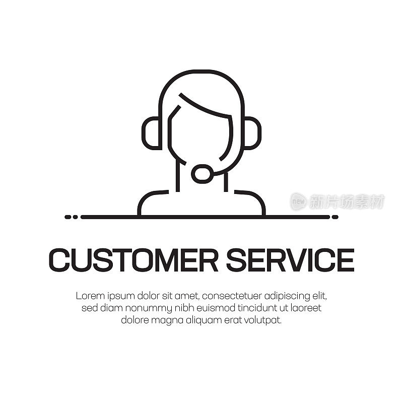 Customer Service Vector Line Icon - Simple Thin Line Icon, Premium Quality Design Element